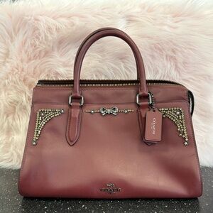 Coach x Selena Gomez Bordeaux Leather Satchel Purse E1880-39289